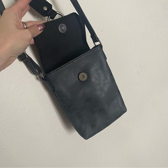 Vegan Leather Purse Crossbody Multiway Waist Fanny Pack Gray Fringe Boho - Picture 7 of 13